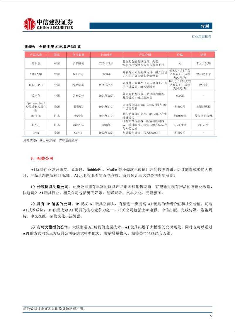 《传媒行业AI应用跟踪系列：AI玩具横空出世，正当其时-241215-中信建投-10页》 - 第6页预览图