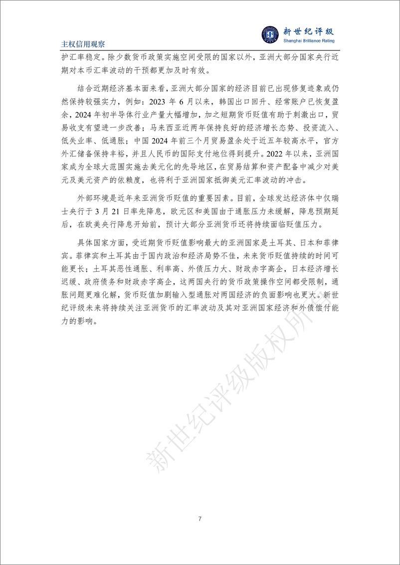 《新世纪评级：亚洲货币贬值加剧部分国家的通胀和债务压力报告》 - 第7页预览图