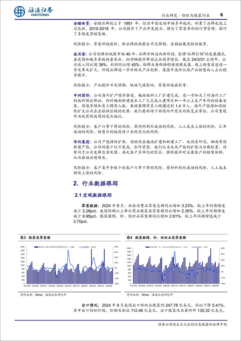 《纺织服装行业2024年三季报总结-241104-海通证券-10页》 - 第6页预览图