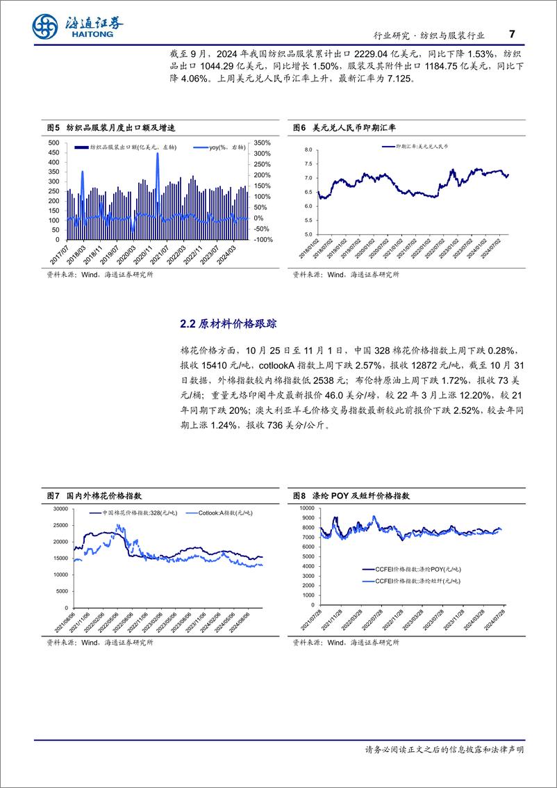 《纺织服装行业2024年三季报总结-241104-海通证券-10页》 - 第7页预览图