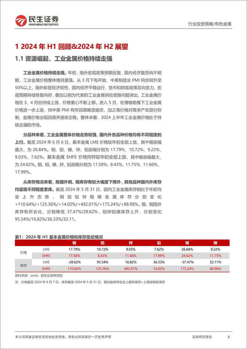 《金属行业2024年中期策略系列报告之工业金属篇：任尔东西南北风，咬定青山不放松-240613-民生证券-73页》 - 第3页预览图