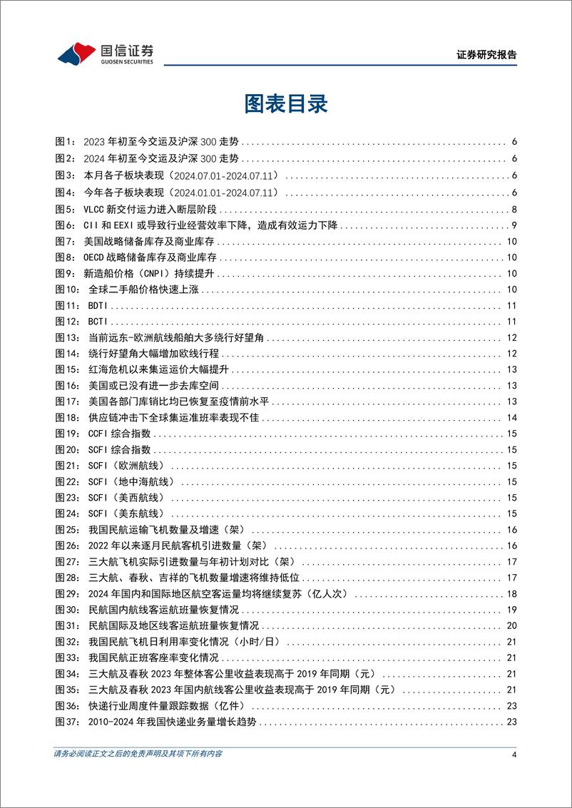 《交通运输行业2024年7月暨中期投资策略：把握边际改善与估值底部机会，积极看好航运与快递-240712-国信证券-35页》 - 第4页预览图