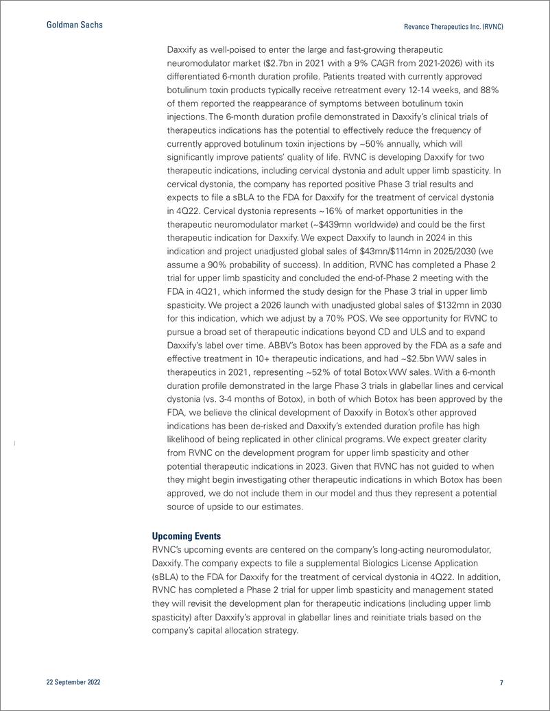 《Revance Therapeutics Inc. (RVNC Daxxify Positioned to Disrupt. Initiating Coverage at Buy. PT $33.(1)》 - 第8页预览图