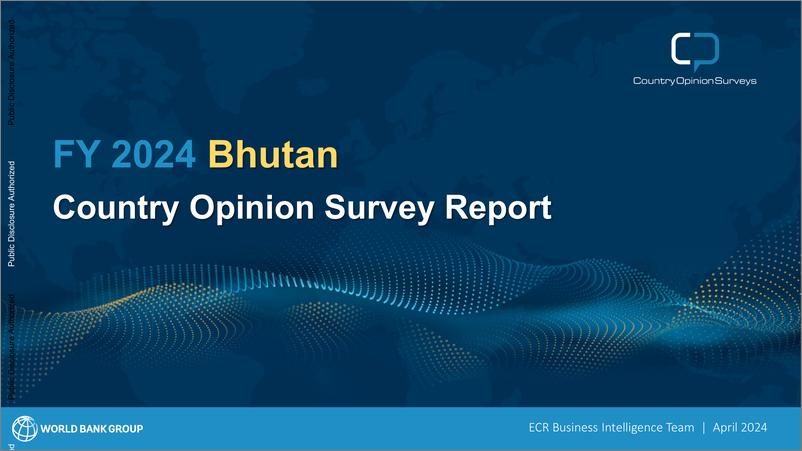 《世界银行-2024财年不丹国家意见调查报告（英）-2024.8-36页》 - 第1页预览图