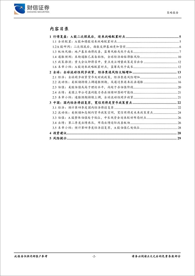 《2022年第四季度市场策略报告：国内经济弱复苏，蓝筹迎来配置机会-20220929-财信证券-30页》 - 第3页预览图