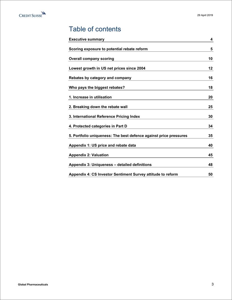 《瑞信-全球-制药业-全球制药业：正在审查的美国药品回扣的未来-2019.4.29-54页》 - 第4页预览图
