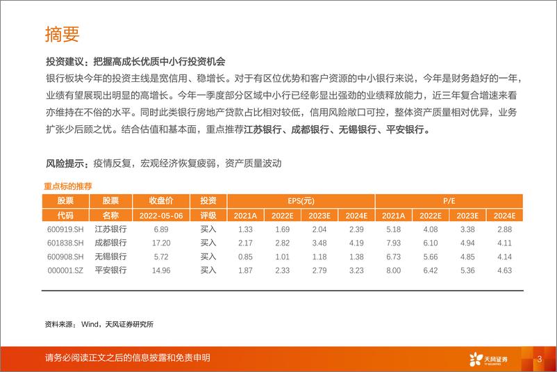 《银行业：稳增长助力开门“红”，银行继续起舞-20220508-天风证券-40页》 - 第4页预览图