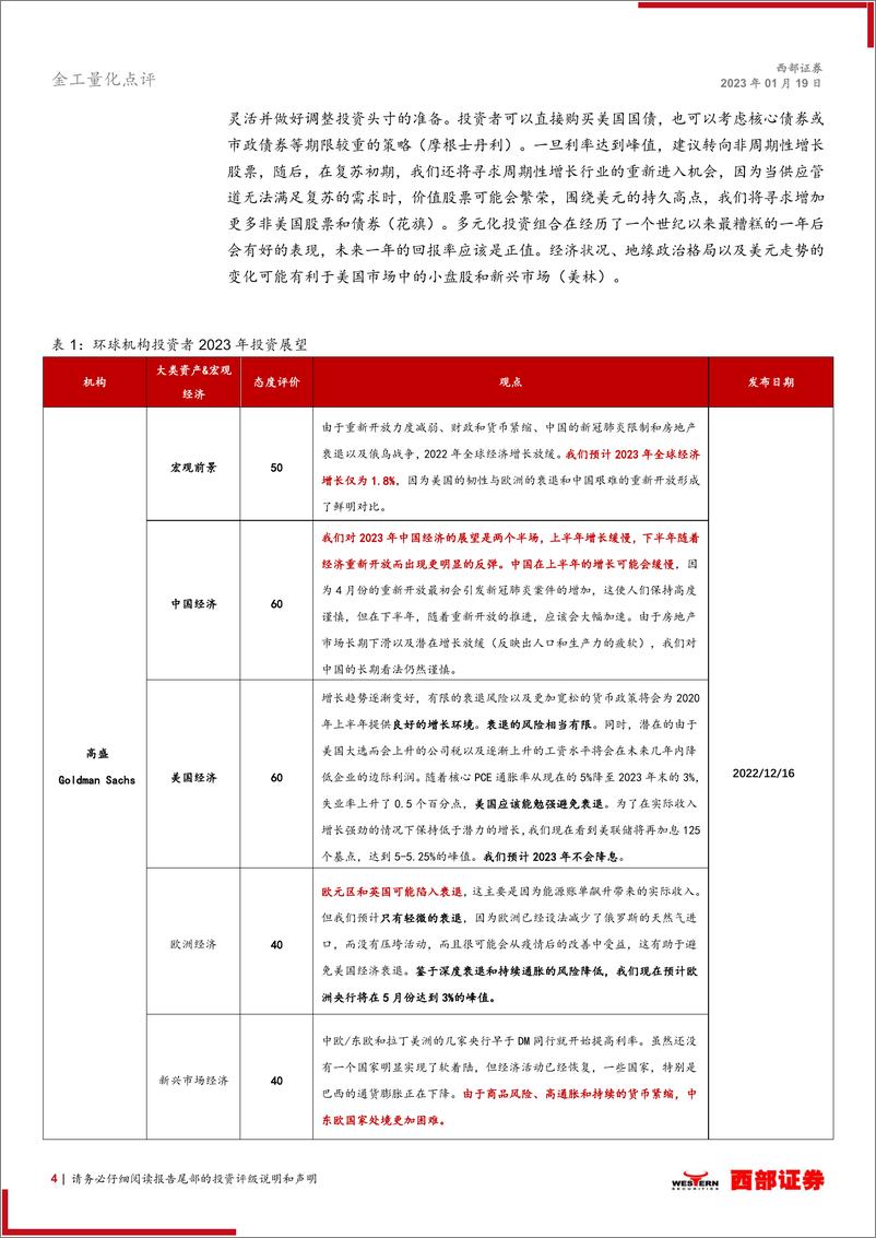 《环球前沿研究精外资机构2023年全球经济展望：全球经济增速大概率放缓，国内经济呈现前低后高走势-20230119-西部证券-16页》 - 第5页预览图