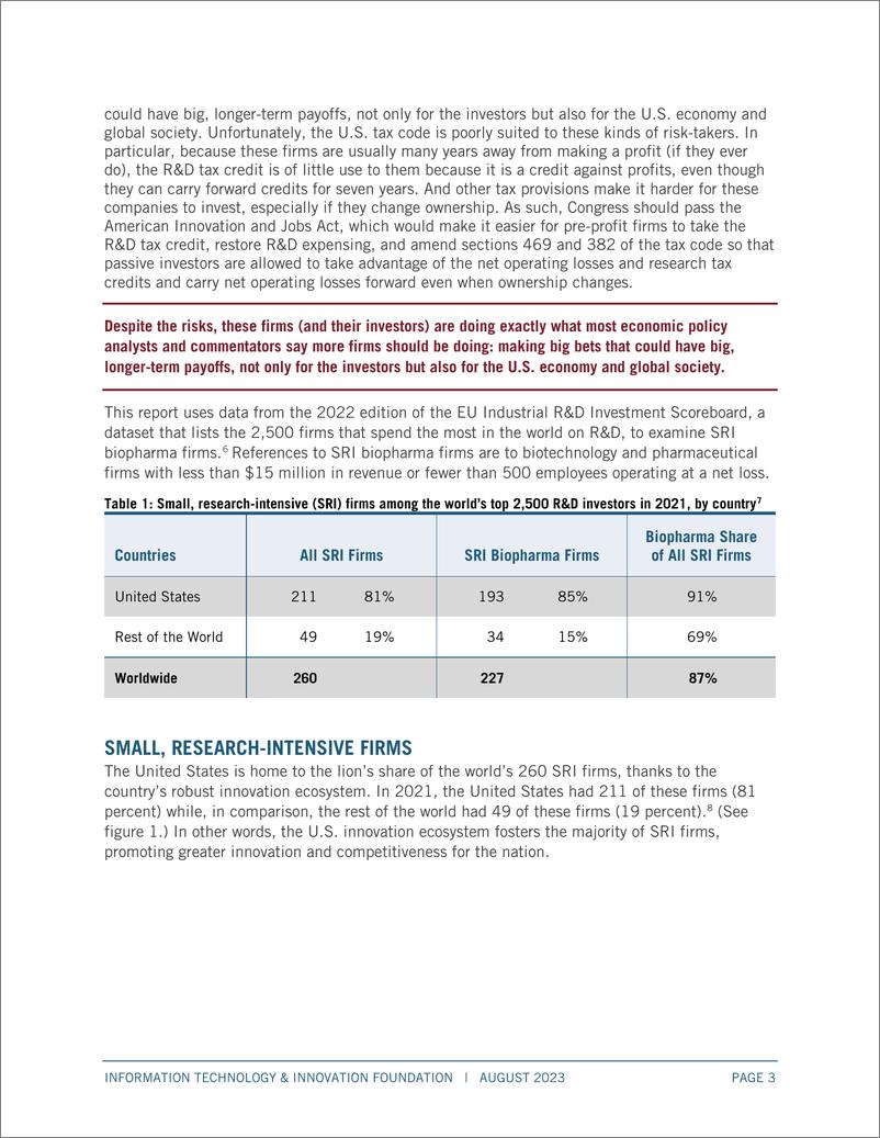 《ITIF-保持美国生物制药的领导地位：为什么小型、研究密集型公司在美国创新生态系统中很重要（英）-2023.8-17页》 - 第4页预览图
