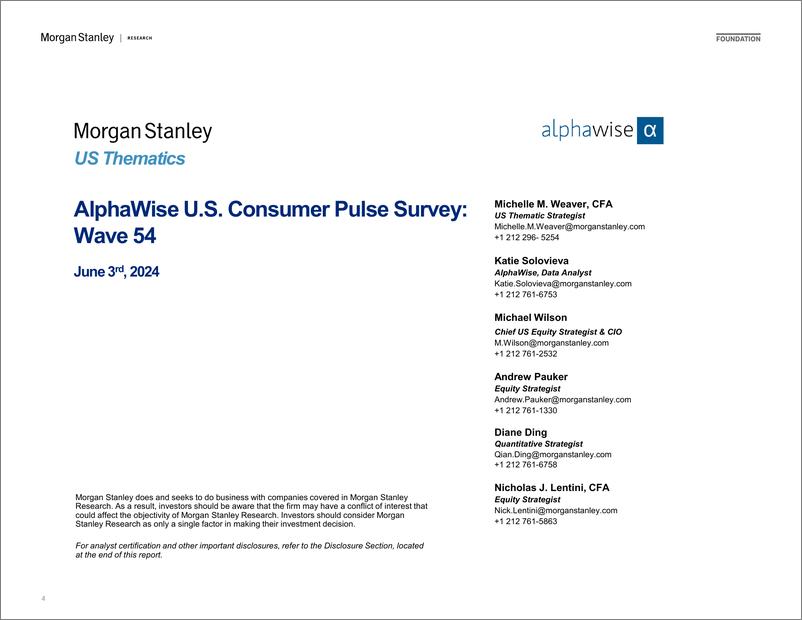 《Morgan Stanley-US Thematics AlphaWise US Consumer Pulse Survey Wave 54-108522468》 - 第4页预览图