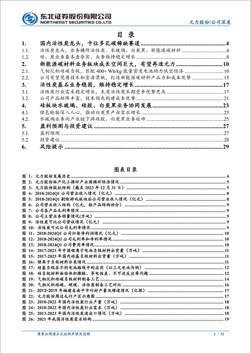 《元力股份(300174)活性炭龙头，硅、炭双轮驱动，新能源多孔碳卡位稀缺-240512-东北证券-32页》 - 第2页预览图