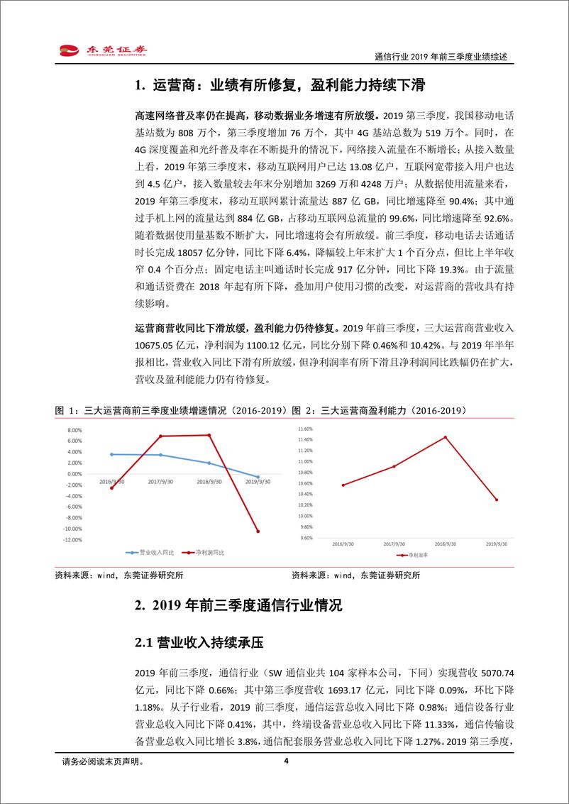 《通信行业2019年前三季度业绩综述：通信换代号角已吹响，业绩加速可期待-20191111-东莞证券-14页》 - 第5页预览图