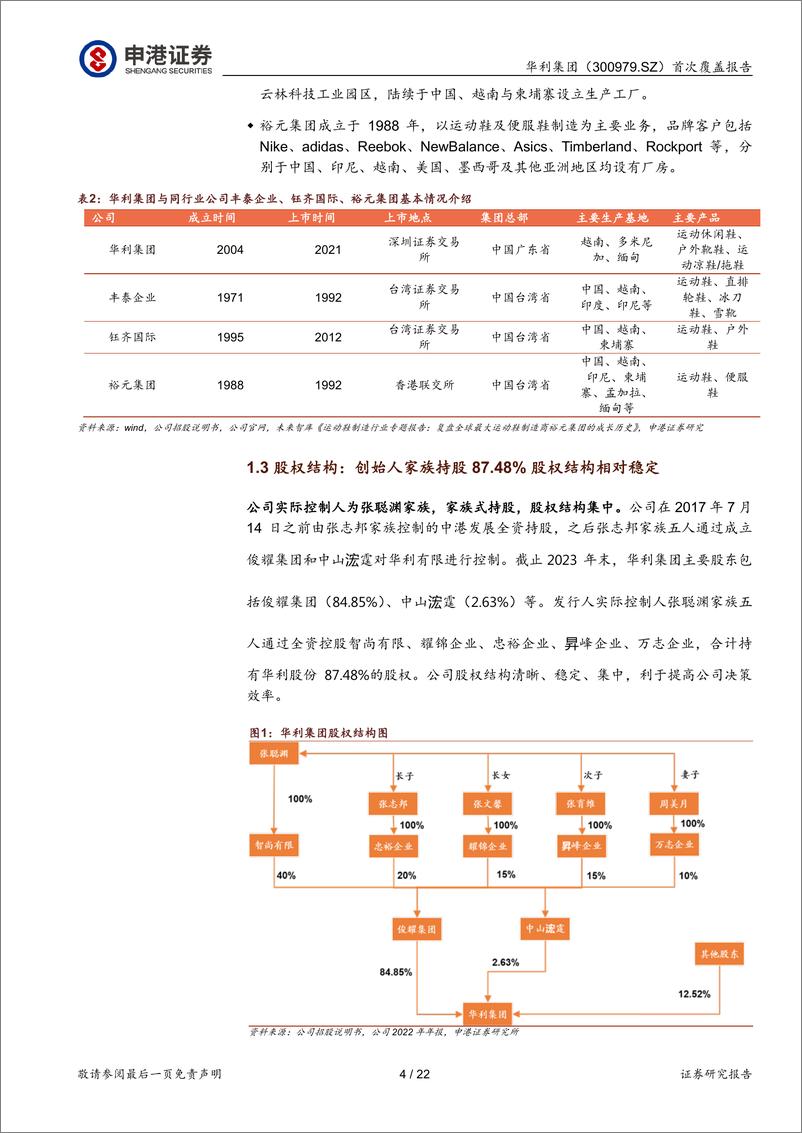 《申港证券-华利集团-300979-首次覆盖报告：全球运动鞋履制造龙头优势高筑》 - 第4页预览图