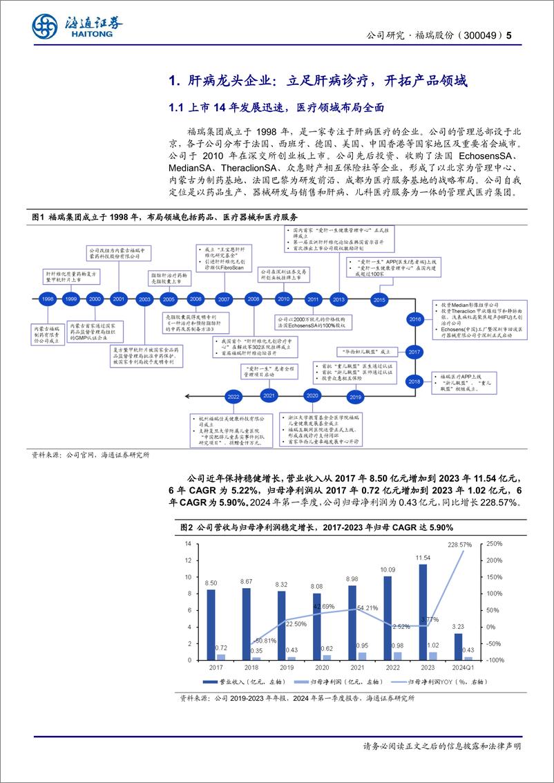 《福瑞股份(300049)肝纤维化无创检测全球首创，行业创新有望开启持续放量-240808-海通证券-13页》 - 第5页预览图