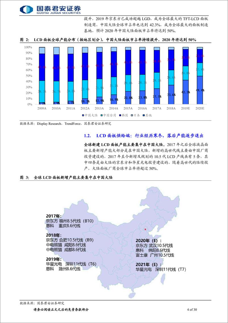 《电子元器件行业：面板行业有望迎来新一轮景气周期-20191215-国泰君安-30页》 - 第5页预览图