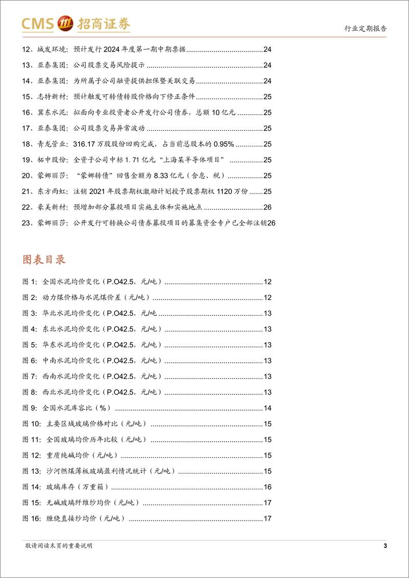 《建材行业定期报告：政策发力强化信心，长三角水泥计划大幅提价-240929-招商证券-27页》 - 第3页预览图