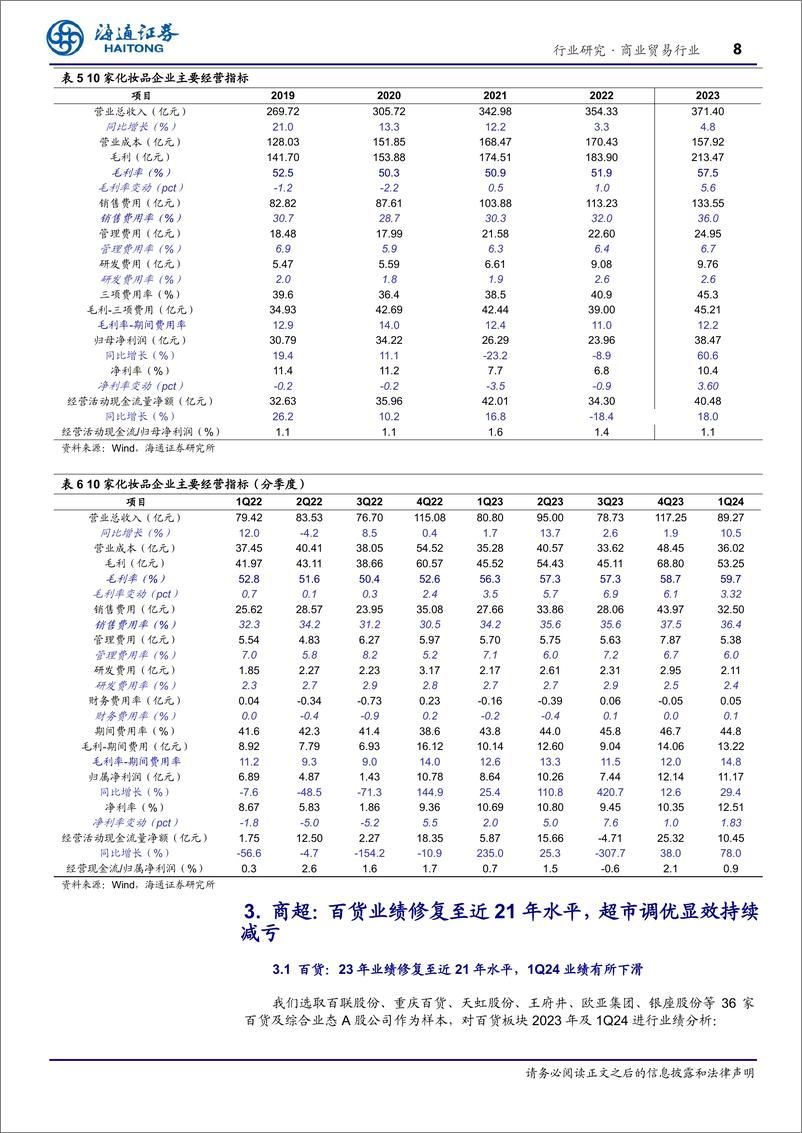 《商业贸易行业专题报告：美护和跨境电商延续成长，高分红资产突显确定性-240630-海通证券-13页》 - 第8页预览图