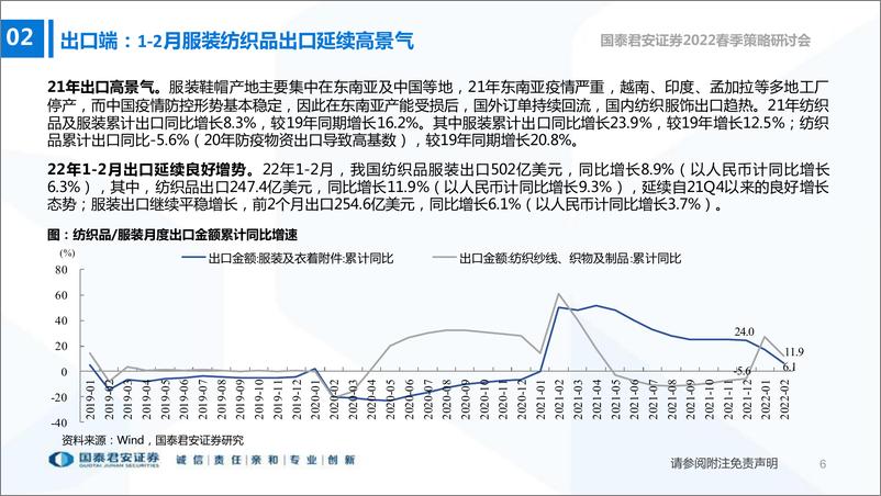 《纺织服装行业2022年春季策略：把握业绩确定性，寻找估值性价比-20220328-国泰君安-27页》 - 第8页预览图