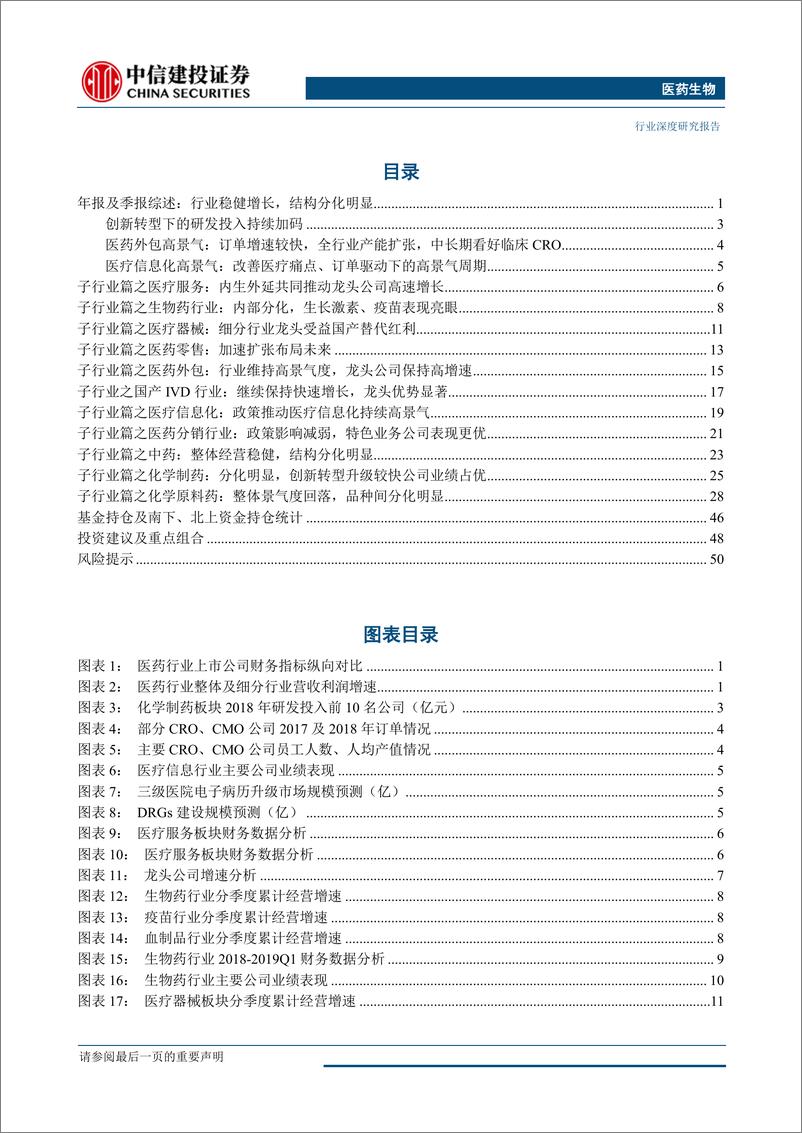 《医药生物行业：分化与聚焦-20190506-中信建投-56页》 - 第3页预览图