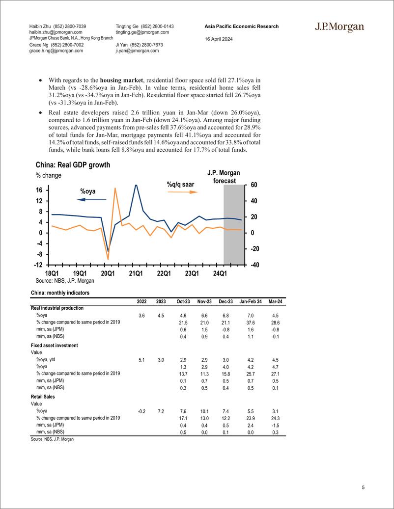 《JPMorgan Econ  FI-China Solid 1Q GDP growth at 5.3oya; yet activity slowed no...-107627203》 - 第5页预览图