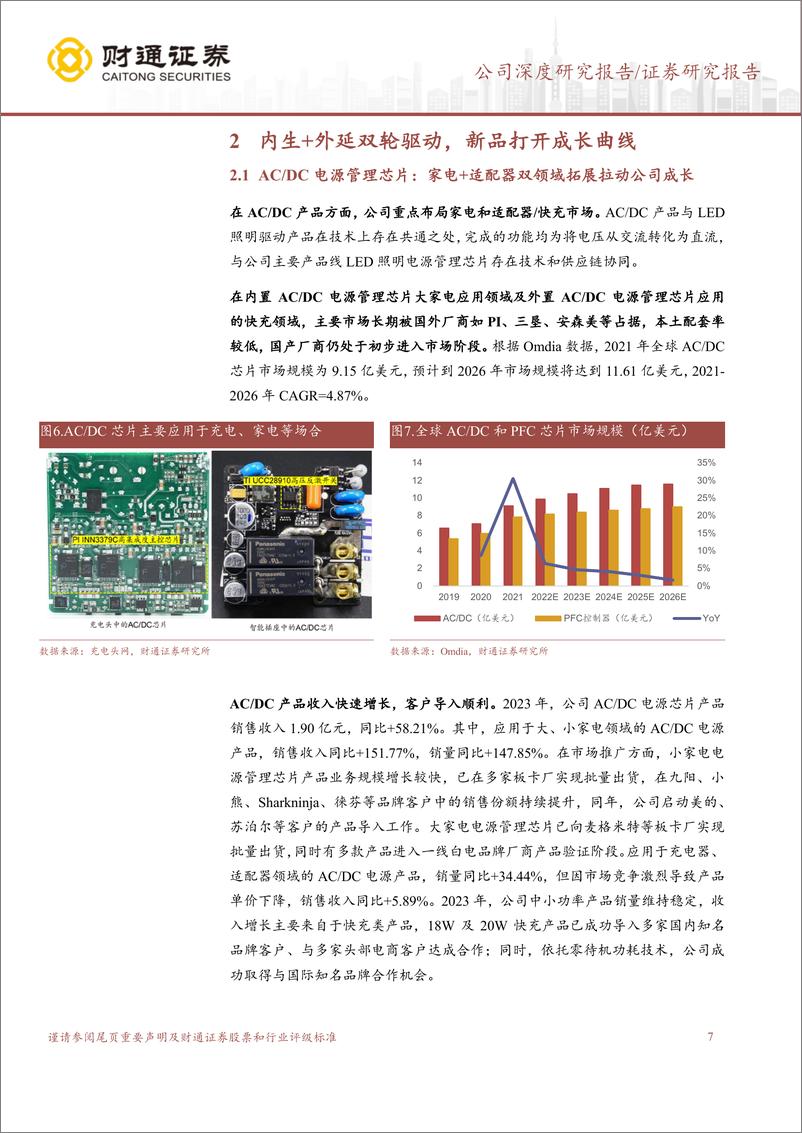 《晶丰明源(688368)电源管理细分龙头，内生%2b外延打开新成长曲线-240901-财通证券-15页》 - 第7页预览图