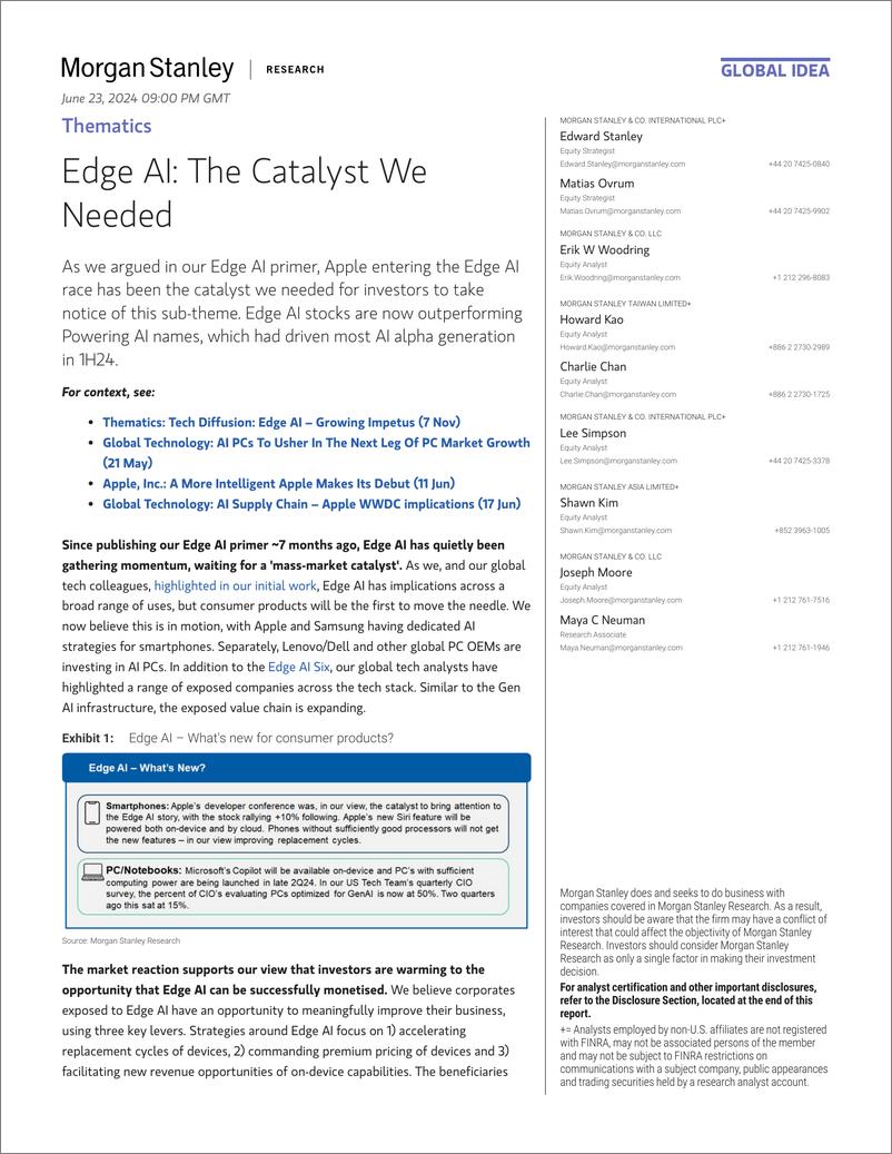 《Morgan Stanley-Thematics Edge AI The Catalyst We Needed-108829075》 - 第1页预览图