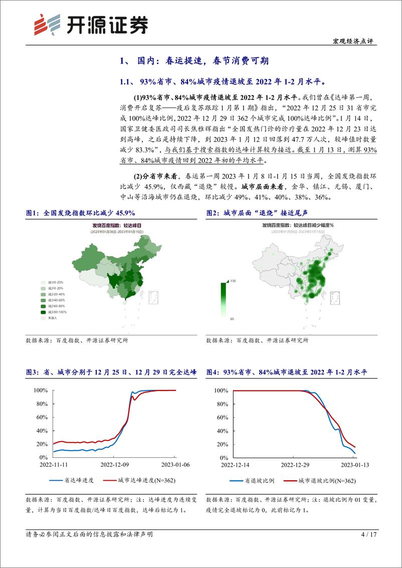 《宏观经济点评：疫后复苏跟踪1月第3期，春运提速，购物旅游餐饮超过2022年同期-20230116-开源证券-17页》 - 第5页预览图