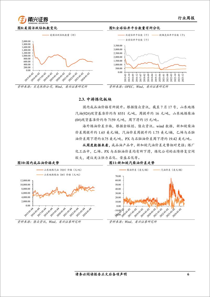 《石油化工行业周报_长丝价差有所修复_看好行业景气向上-甬兴证券》 - 第6页预览图