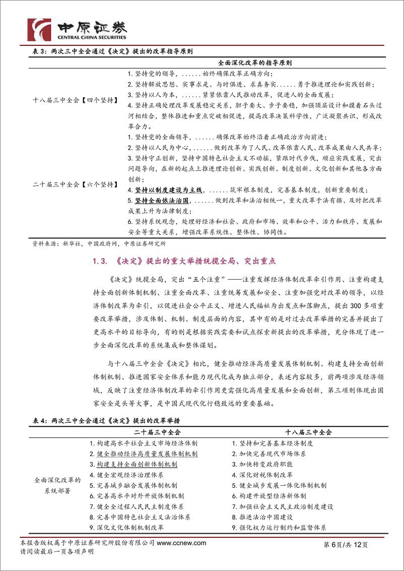 《党的二十届三中全会精神学习体会：锚定中国式现代化，以更深入改革达成更高水平目标-240725-中原证券-12页》 - 第6页预览图