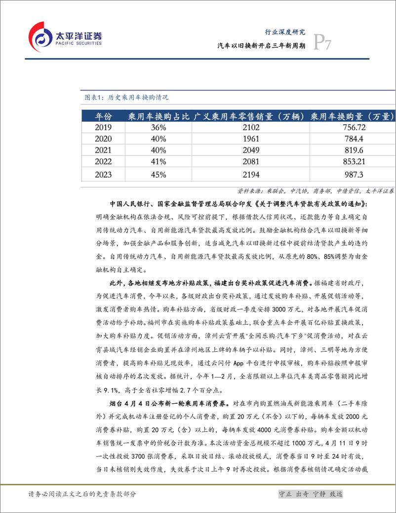 《汽车行业深度研究：汽车以旧换新开启三年新周期-240417-太平洋证券-24页》 - 第7页预览图