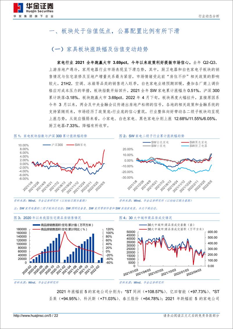 《家电行业2021及22Q1行业综述：营收向好盈利承压，关注老牌龙头及高新赛道-20220510-华金证券-22页》 - 第6页预览图