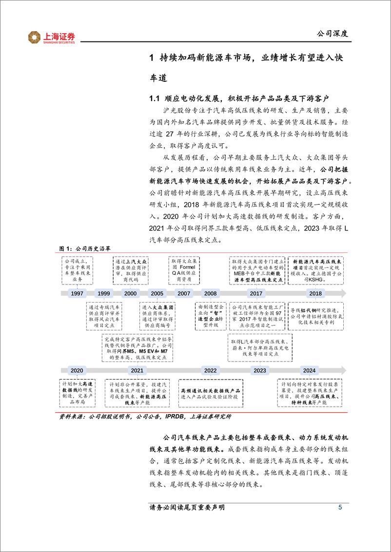 《沪光股份(605333)深度报告：线束行业老兵顺应汽车电动化发展，拓品扩圈推动业绩高增-241019-上海证券-26页》 - 第5页预览图