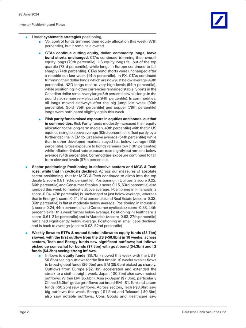 《Deutsche Bank-Investor Positioning and Flows Easing Back Some》 - 第2页预览图