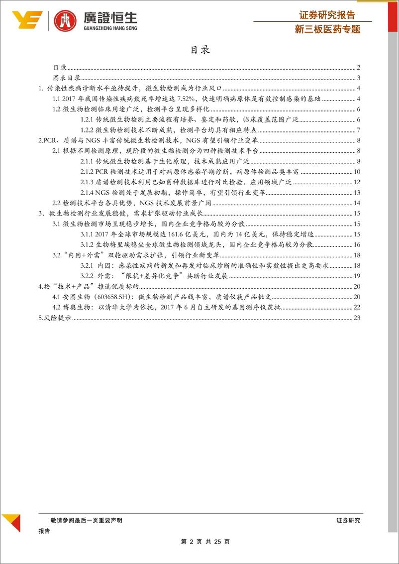 《新三板医药行业专题：新技术突破传统微生物检测瓶颈，NGS引领变革-20190222-广证恒生-25页》 - 第3页预览图