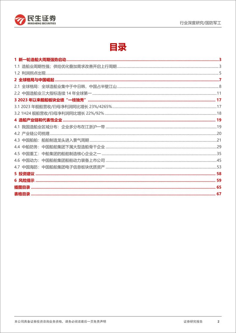 《国防军工行业深度研究：造船周期景气上行；三因素叠加奋楫扬帆-240907-民生证券-68页》 - 第2页预览图