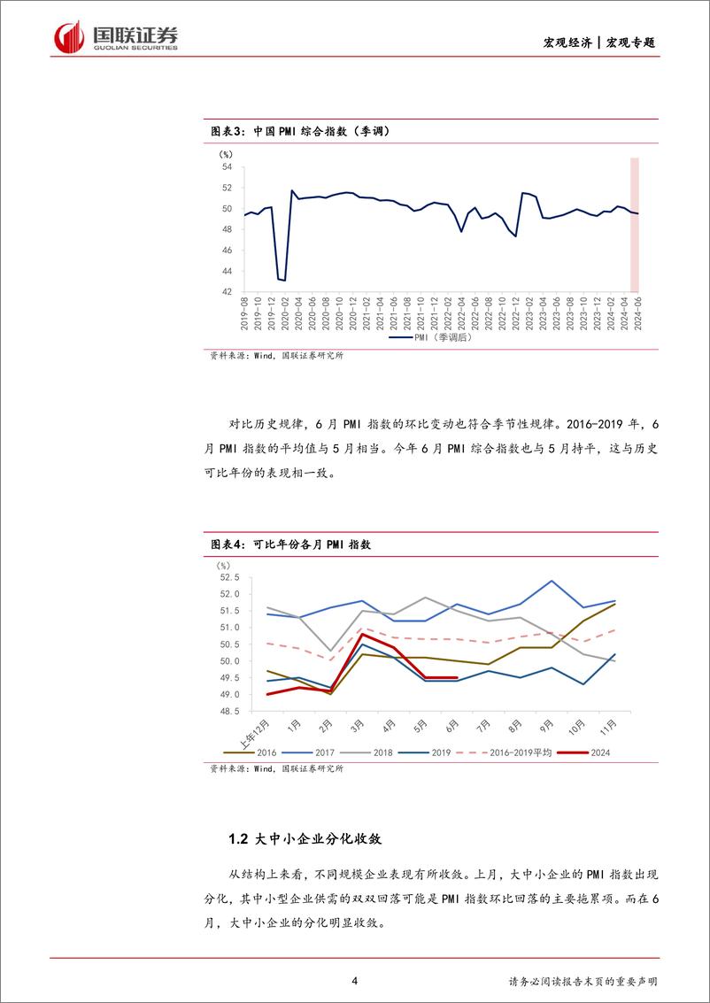 《对6月PMI和高频数据的思考及未来经济展望：制造业产出或保持平稳-240702-国联证券-20页》 - 第4页预览图