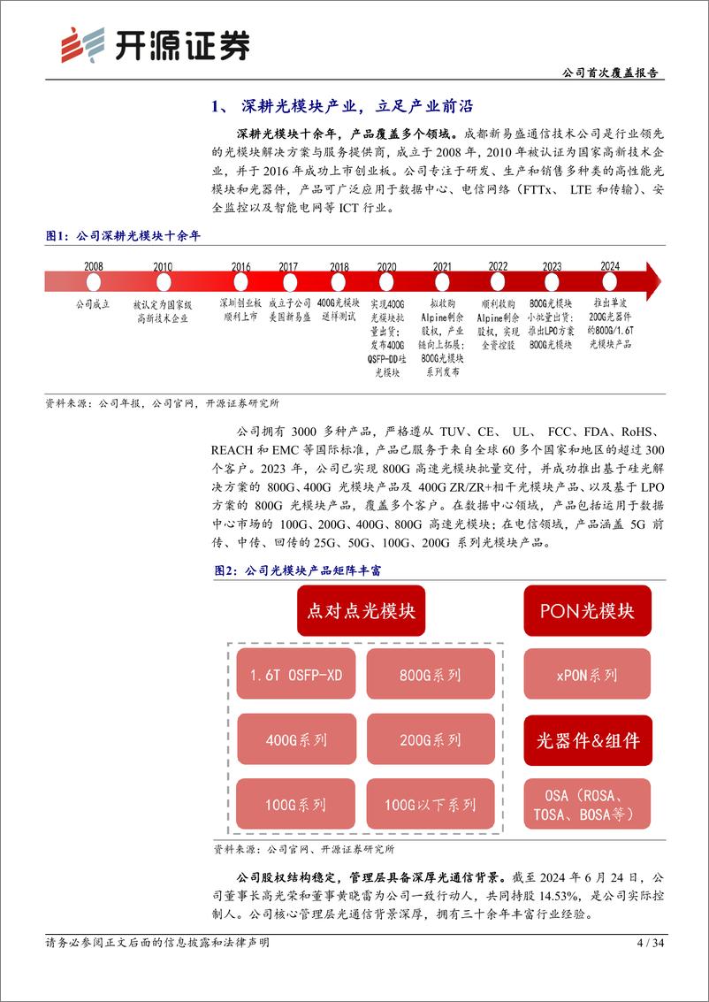 《开源证券-新易盛-300502-公司首次覆盖报告：光模块领军企业，800G、1.6T开启成长新时代》 - 第4页预览图