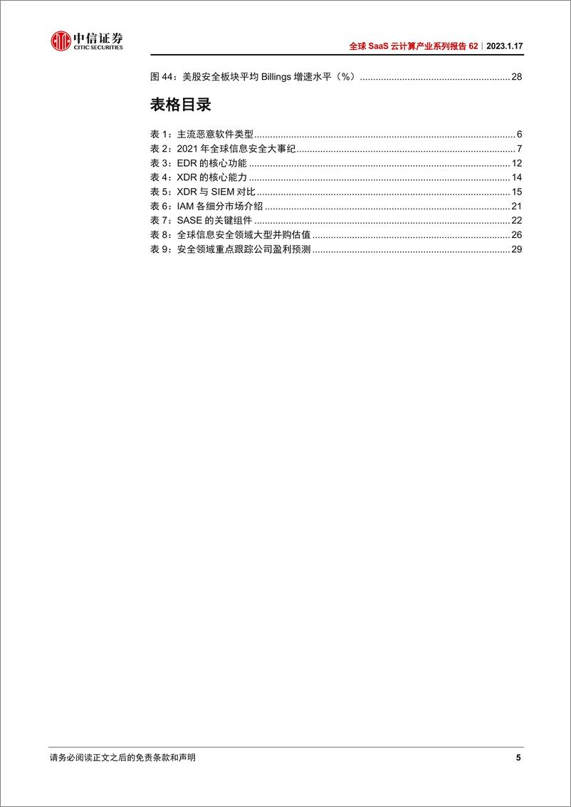 《全球SaaS云计算行业产业系列报告62：信息安全，防护手段&策略均面临变革，板块迎来配置时机-20230117-中信证券-31页》 - 第6页预览图