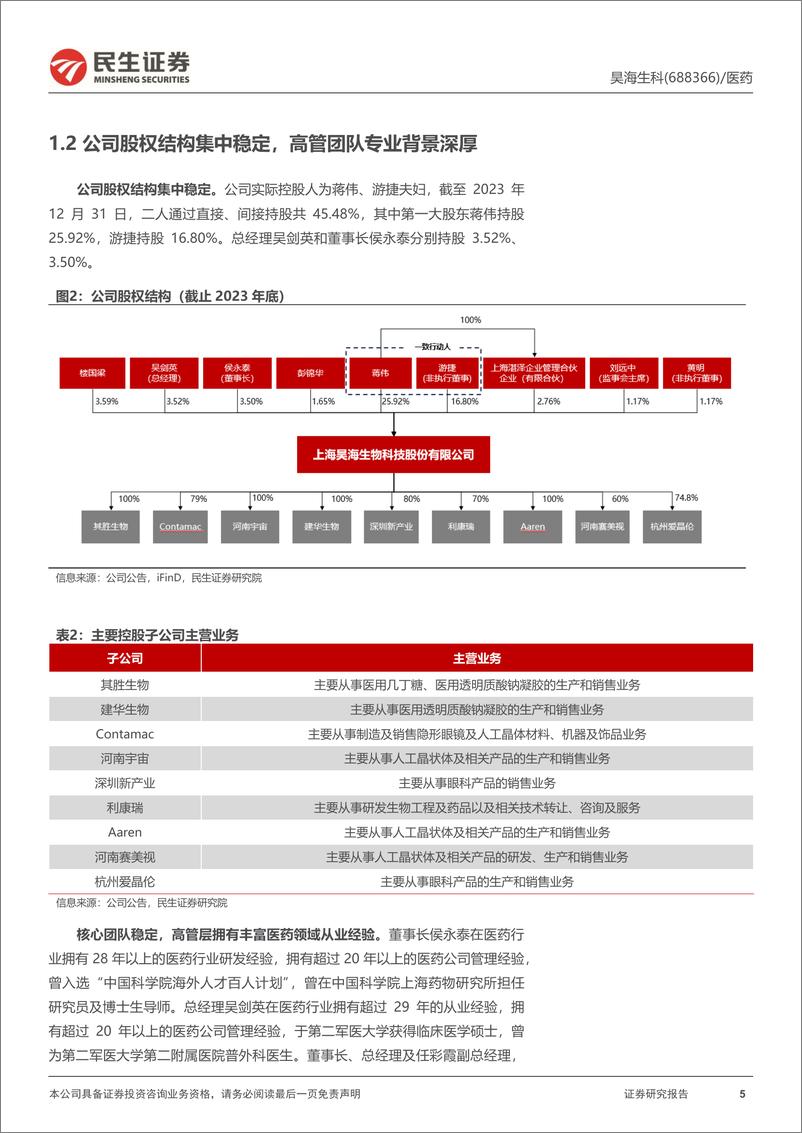 《昊海生科-688366.SH-首次覆盖报告：生物材料行业龙头，打造医械＋医美消费综合平台-20240417-民生证券-43页》 - 第5页预览图