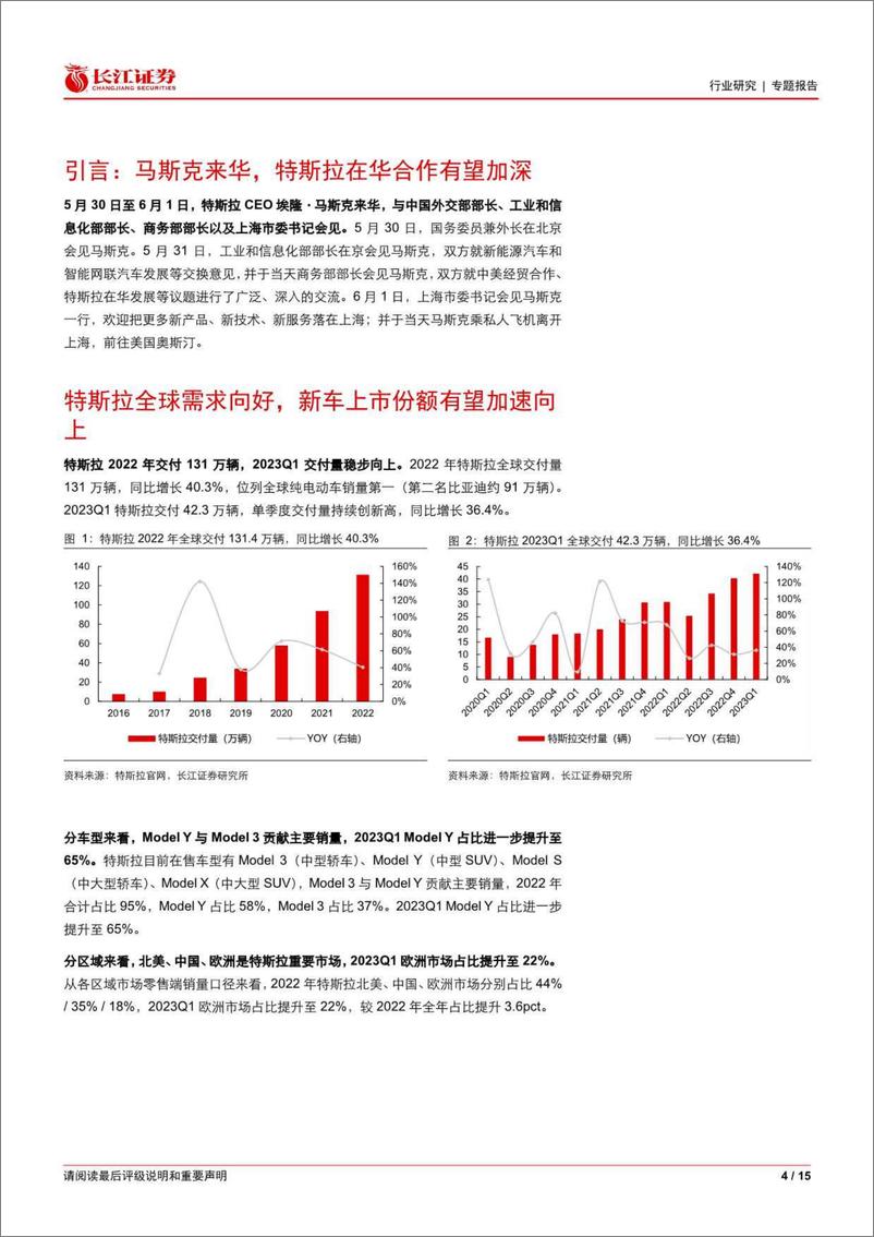 《长江证券-汽车与汽车零部件行业：从马斯克到访中国看特斯拉产业链投资机会-230604》 - 第4页预览图