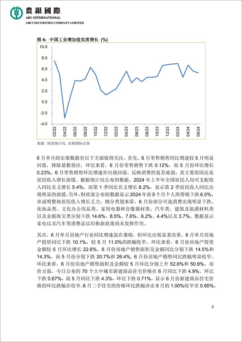 《宏观经济及行业报告：中国2024年第二季经济增速明显回落-14页》 - 第5页预览图