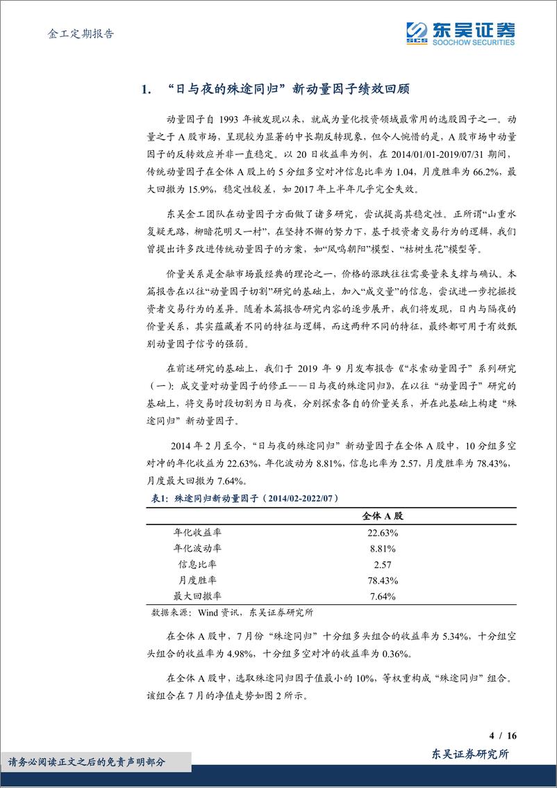 《金工定期报告：“日与夜的殊途同归”新动量因子绩效月报-20220802-东吴证券-16页》 - 第5页预览图