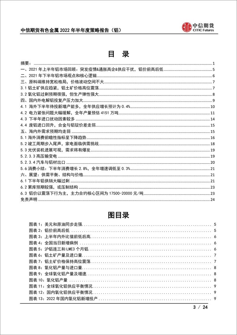 《有色金属2022年半年度策略报告（铝） ：供销大幅过剩，铝行业“凌冬将至”-20220627-中信期货-24页》 - 第4页预览图