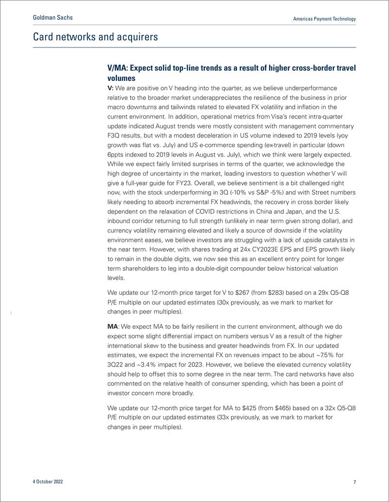 《Americas Payment Technolog 3Q22 Previe If MA are underperforming the market, is anywhere in fintech saf(1)》 - 第8页预览图