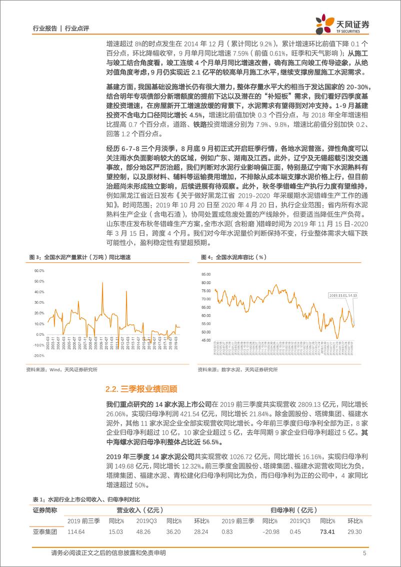 《建筑材料行业2019年三季报综述：水泥业绩一枝独秀，关注部分绩优标的-20191104-天风证券-26页》 - 第6页预览图