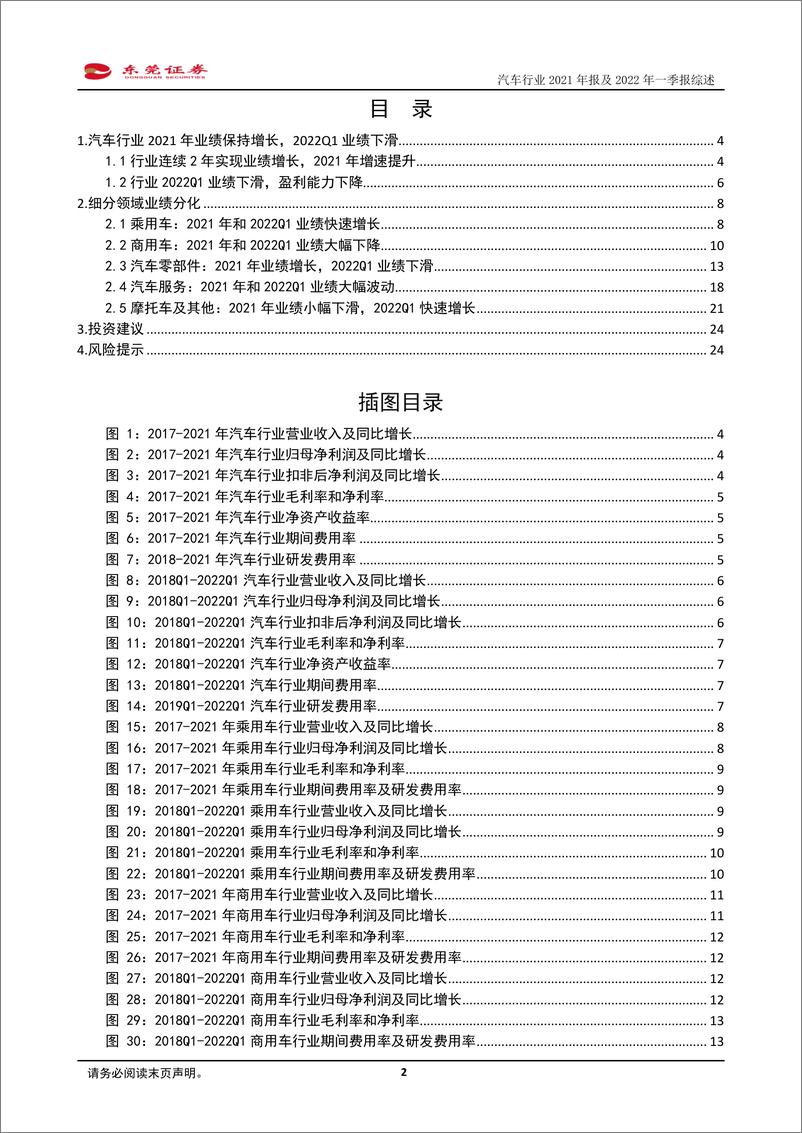 《汽车行业2021年报及2022年一季报综述：2021年业绩保持增长，2022Q1业绩下滑-20220519-东莞证券-25页》 - 第3页预览图