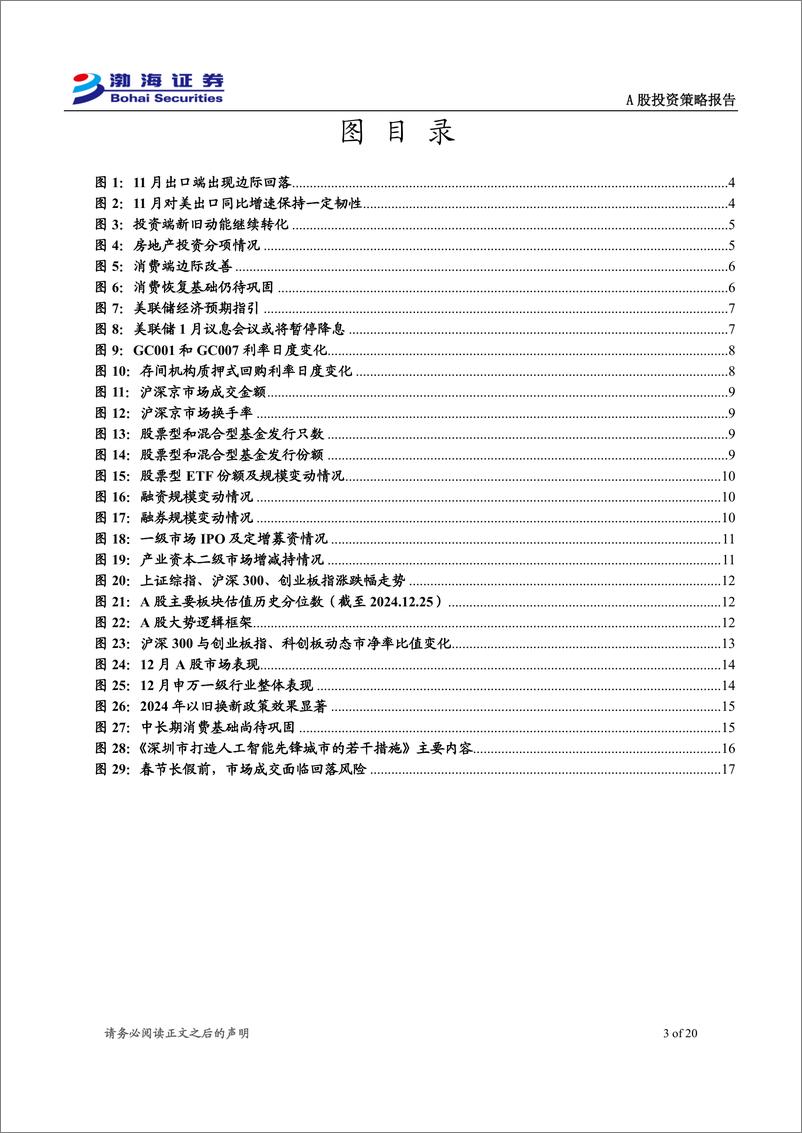 《A股市场2025年1月投资策略报告：政策基调进一步明确，后续关注具体落地情况-241226-渤海证券-20页》 - 第3页预览图