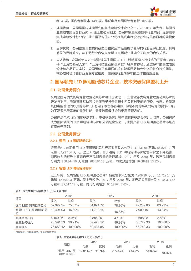 《半导体行业科创板系列·十五：晶丰明源-20190411-天风证券-13页》 - 第6页预览图