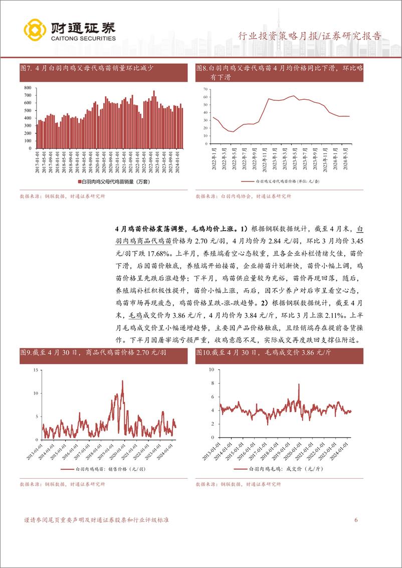 《农林牧渔行业4月畜禽养殖跟踪月报：猪价上行趋势，持续推荐养殖板块-240523-财通证券-11页》 - 第6页预览图