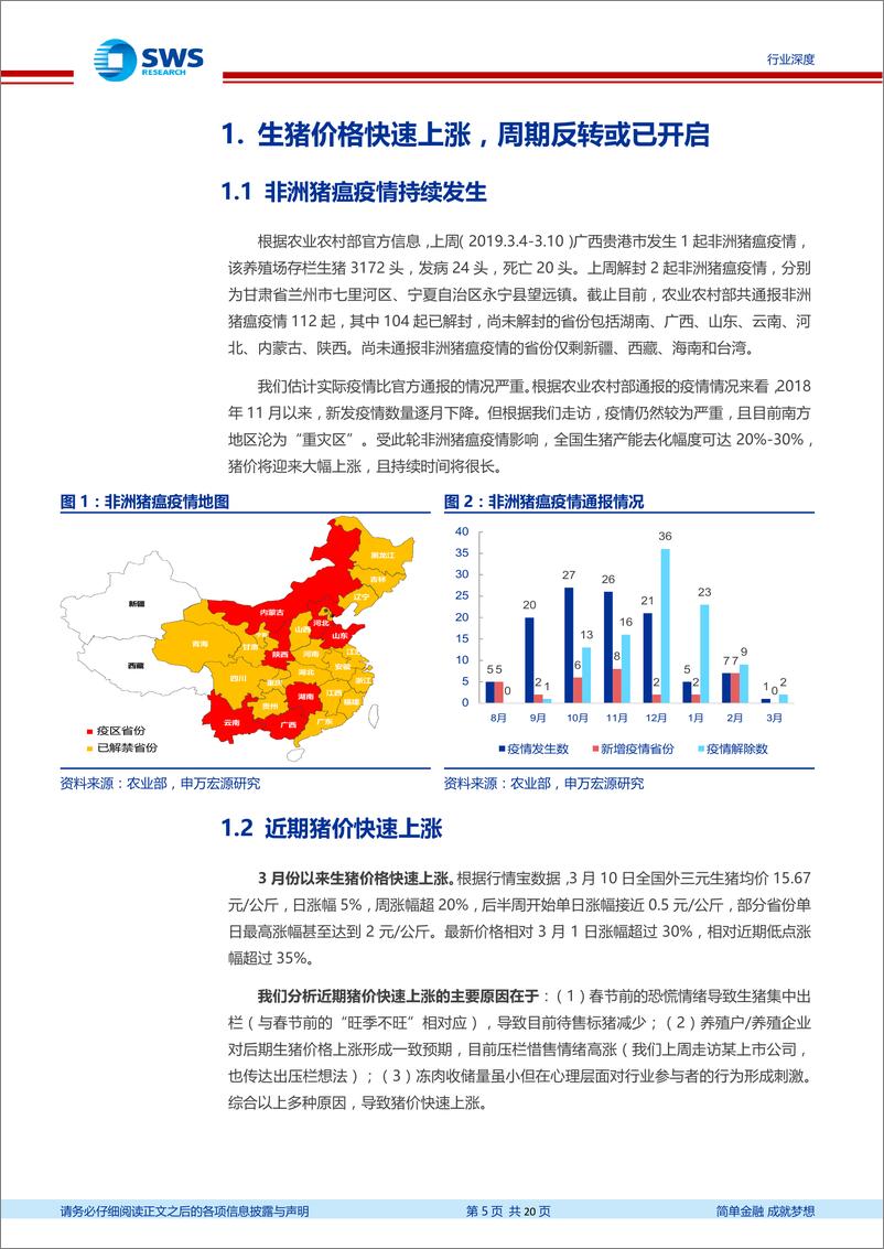 《农林牧渔行业生猪养殖龙头企业估值空间、弹性测算深度：生猪养殖板块估值仍低于合理水平，继续看好-20190313-申万宏源-20页》 - 第6页预览图